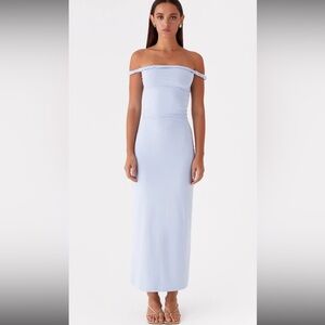 Peppermayo One Shoulder Light Blue Dress